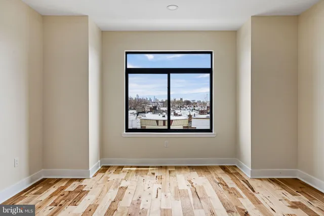 a view of an empty walk in closet