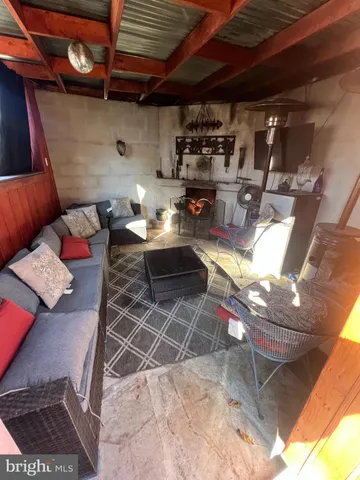 a living room with patio