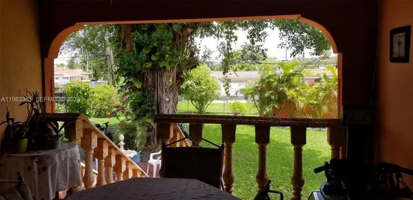 a view of a porch