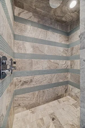 a view of a bathroom with a bathtub