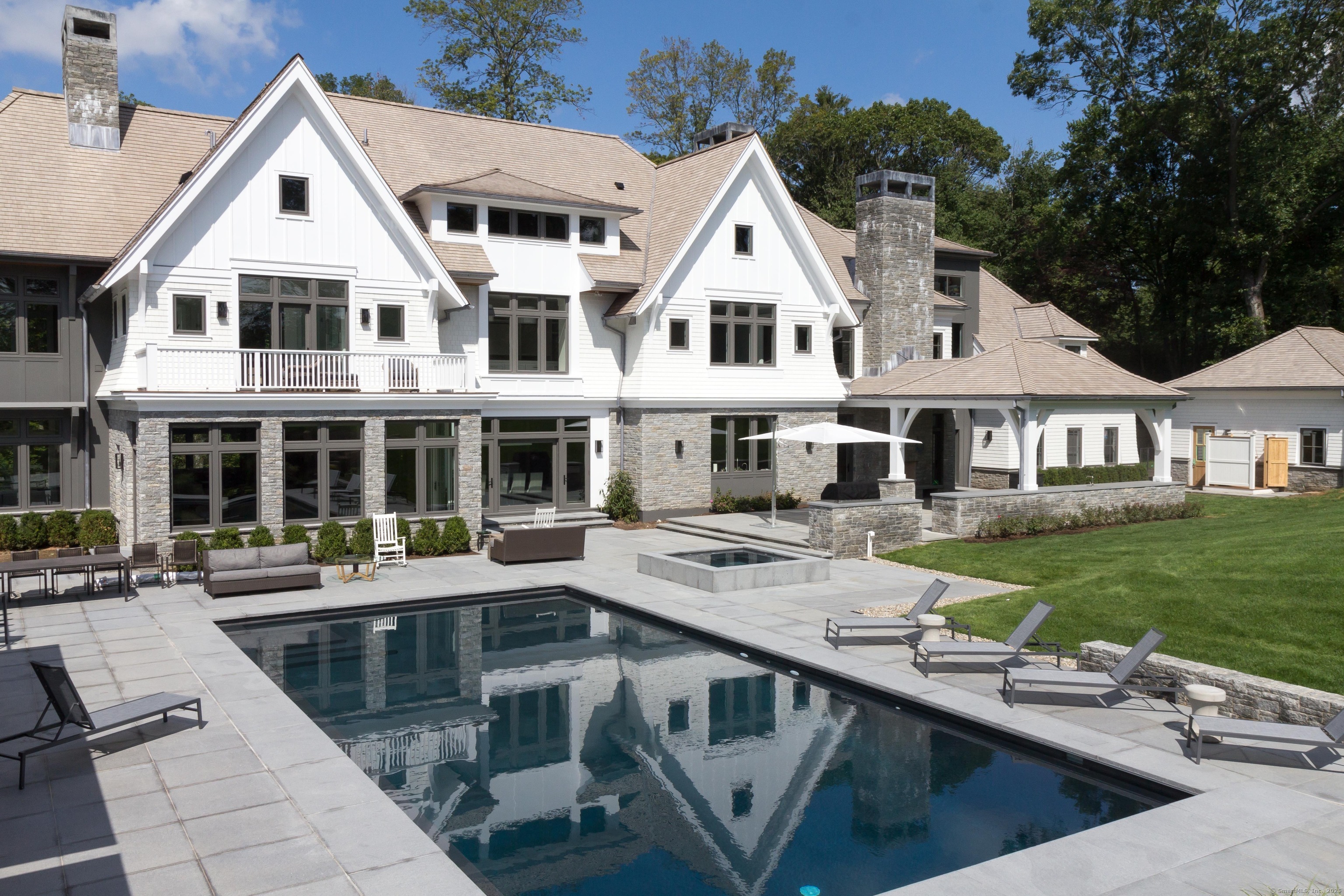 1 Sturges Highway, Unit 1 Westport, CT 06880 - Photo 11 of 15 a aerial view of a house with swimming pool and porch