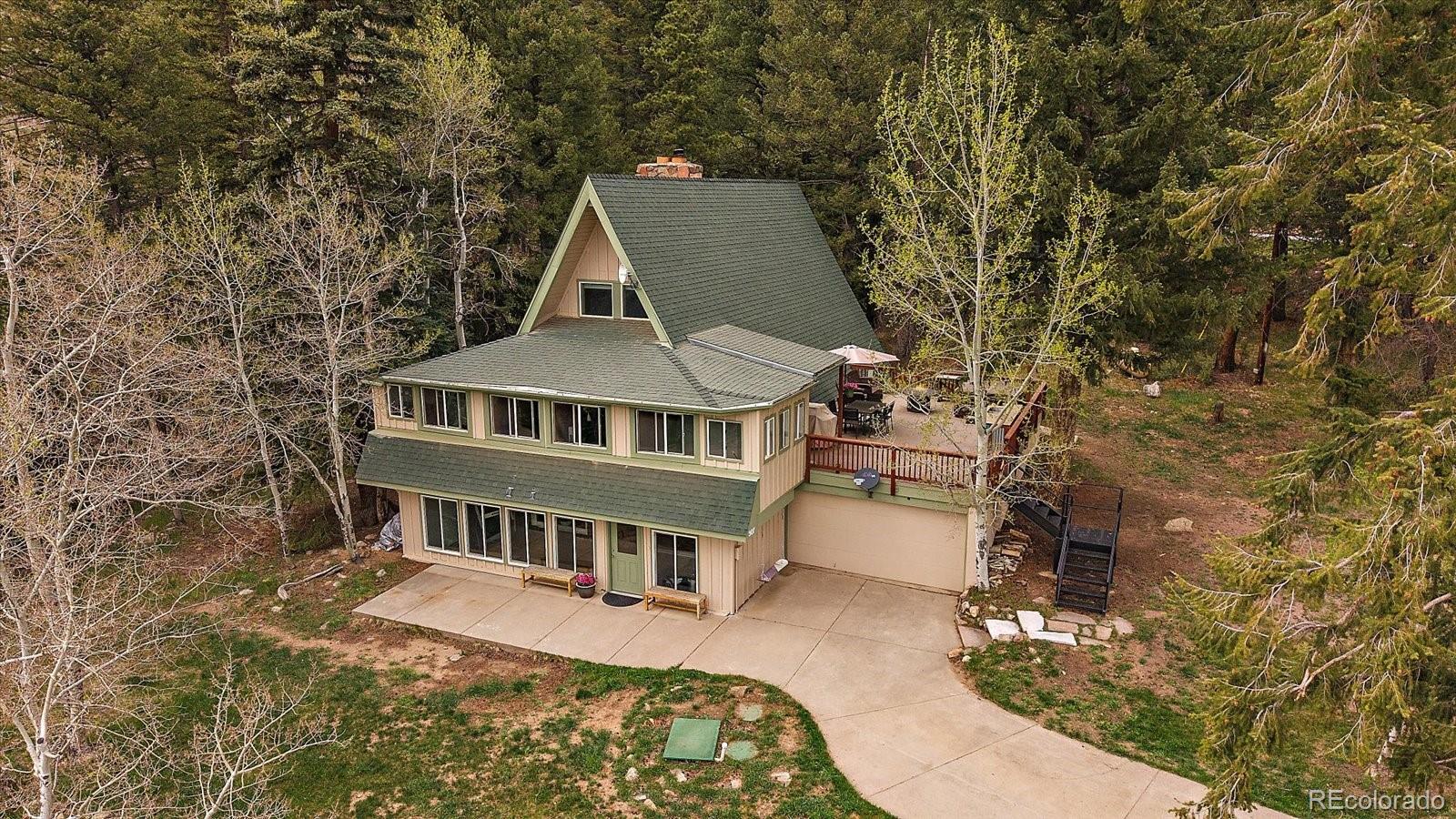 307 Snyder Mountain Road Evergreen, CO 80439 - Photo 2 of 41 a aerial view of a house with a yard