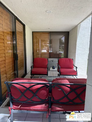 a view of a garden with a slide