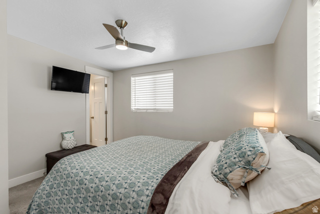 48 Moon Ridge Drive Murray, UT 84107 - Photo 13 of 30 Primary bedroom with neutral tone walls complement the textured ceiling