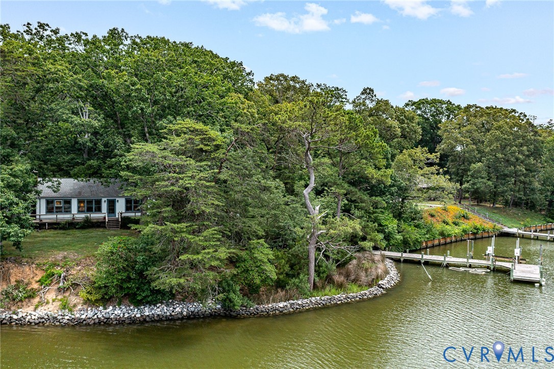142 Bridge Lane Reedville, VA 22539 - Photo 56 of 56 an aerial view of a house with a yard swimming pool and large trees