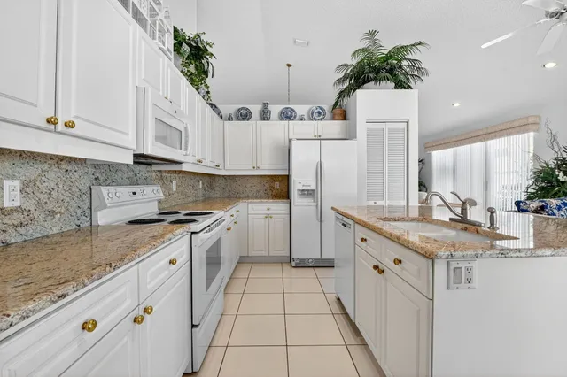 a view of a building with sitting area