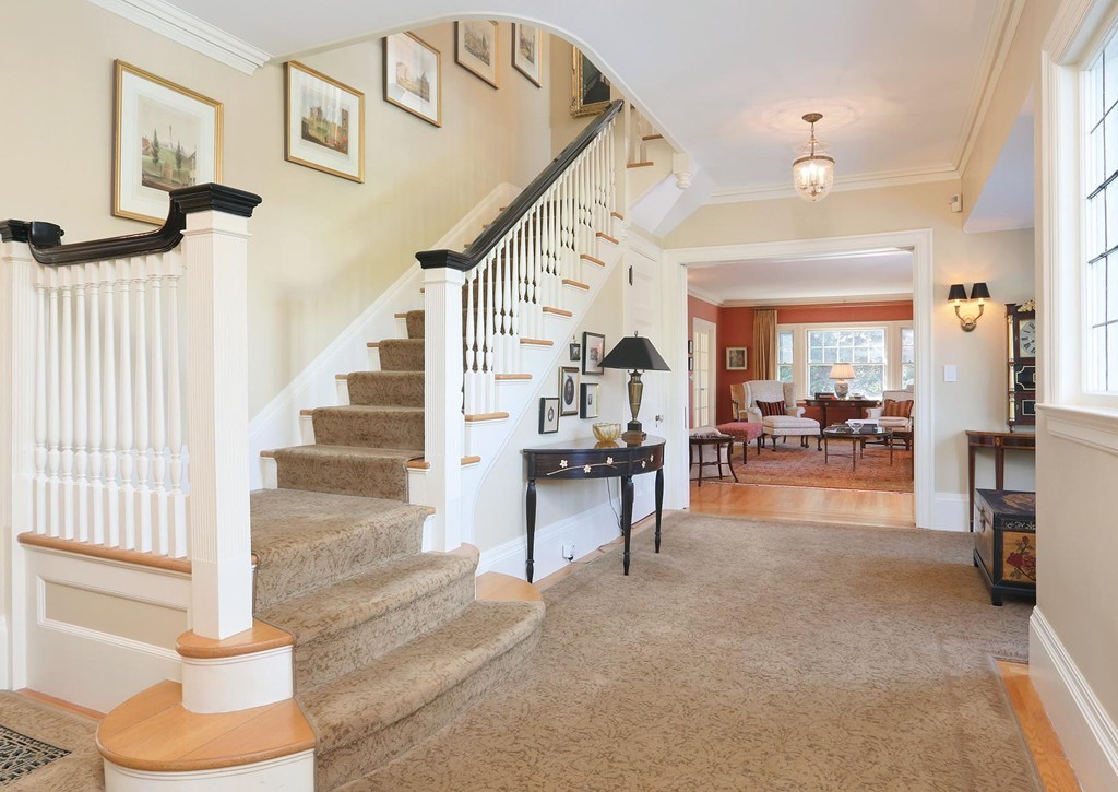 55 Devon Road Brookline, MA 02467 - Photo 2 of 12 a view of entryway and hall with dining room