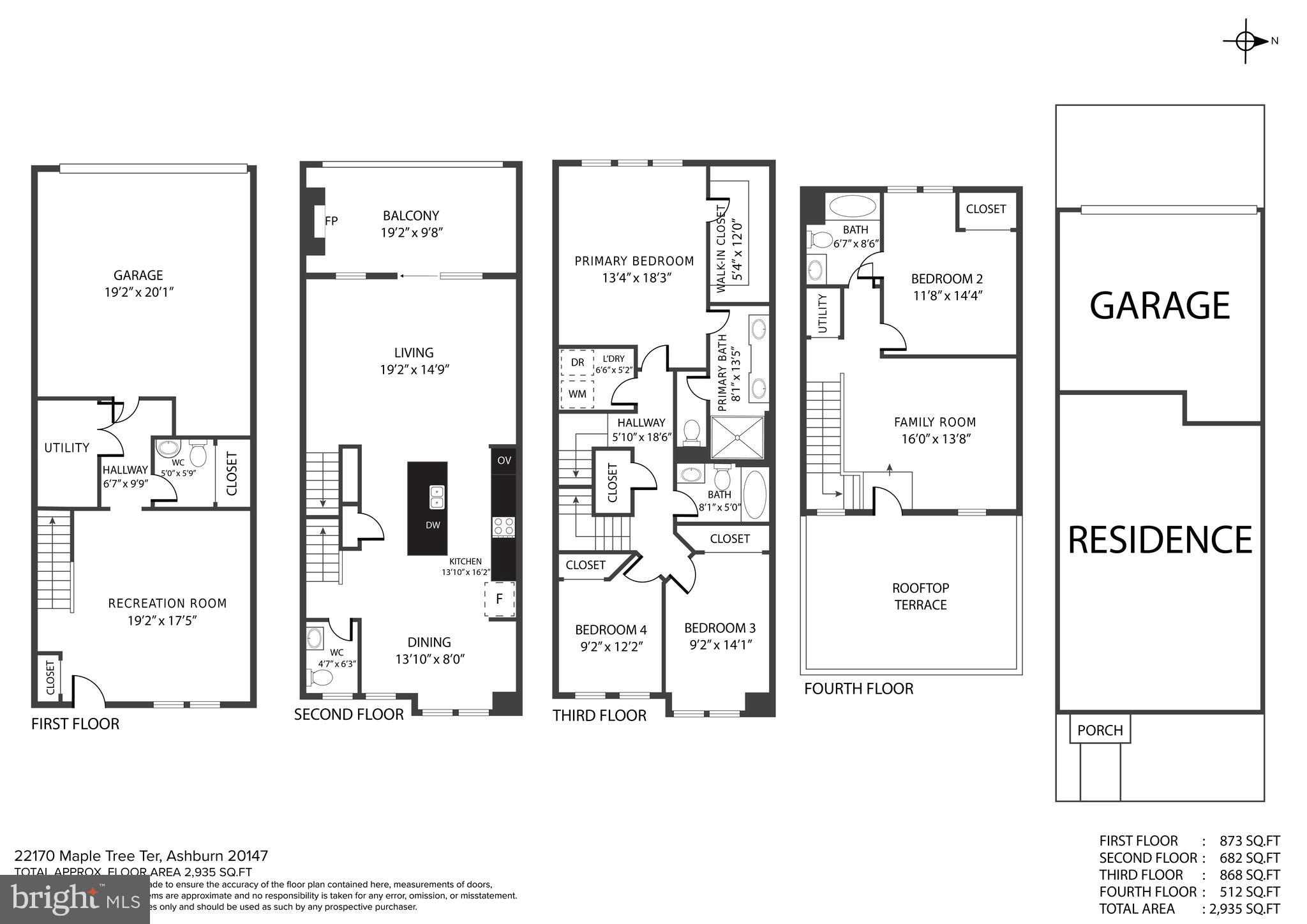 22170 Maple Tree Terrace Ashburn, VA 20148 - Photo 35 of 45 Floor Plan