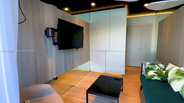 a view of a city with tall buildings