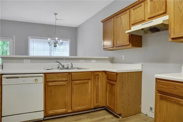 a view of a kitchen from a sink