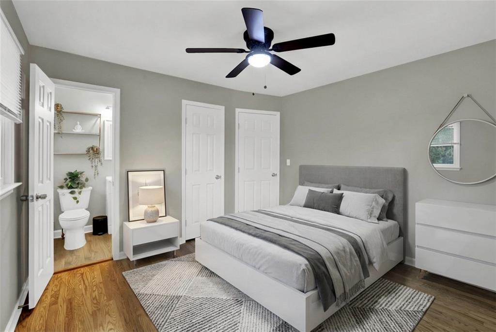 3091 Clifton Road Southeast Smyrna, GA 30080 - Photo 25 of 36 a bedroom with a bed and a view of bathroom