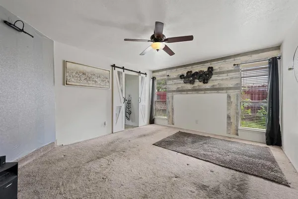 a view of a garage