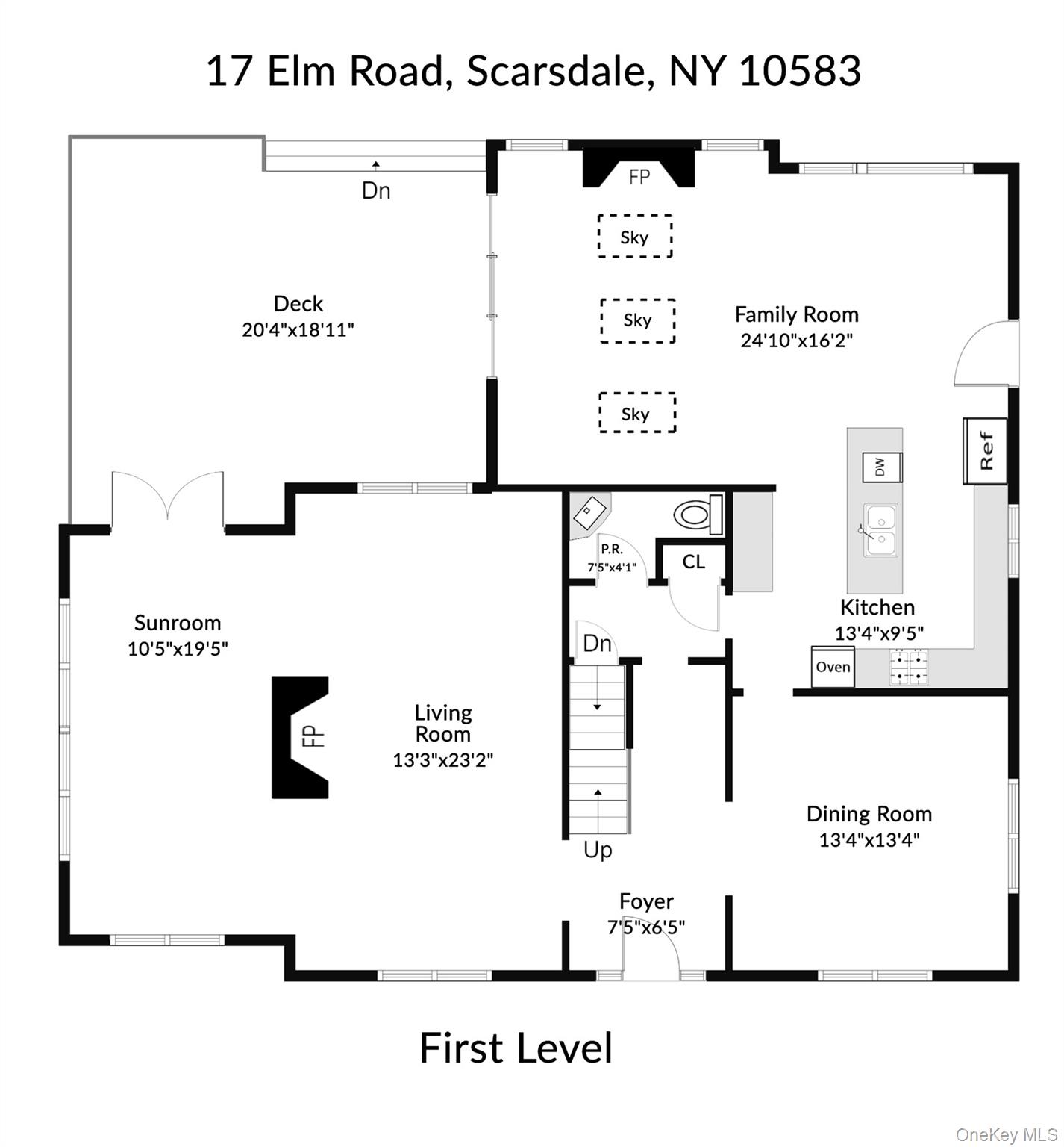 17 Elm Road Scarsdale, NY 10583 - Photo 35 of 38 First level floor plans.