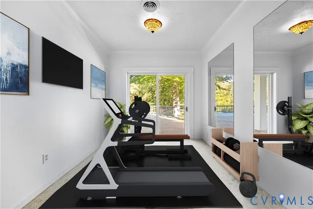 a projector room with furniture
