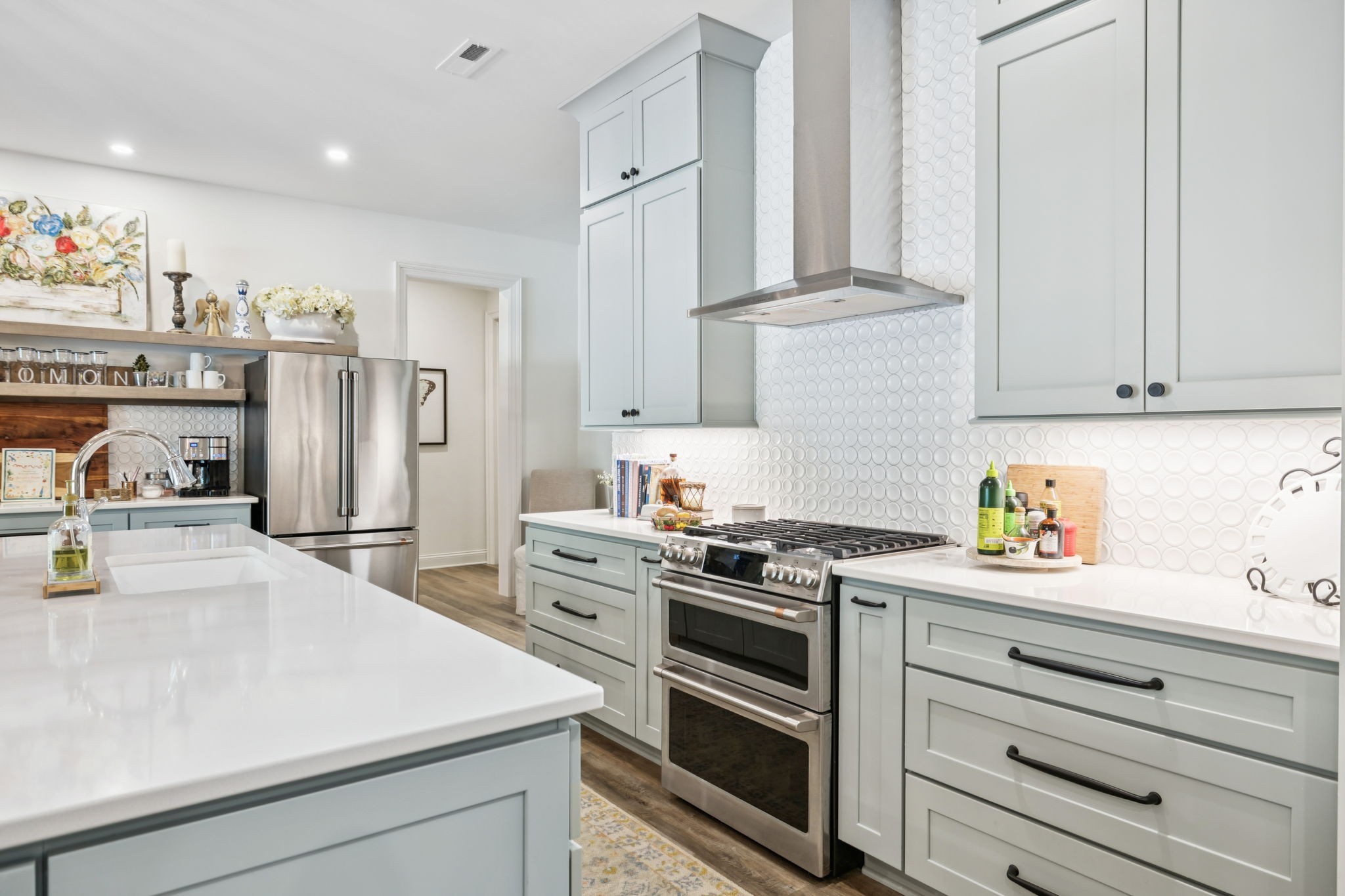 829 Highgrove Circle Franklin, TN 37069 - Photo 54 of 98 a kitchen with stainless steel appliances a refrigerator sink and cabinets