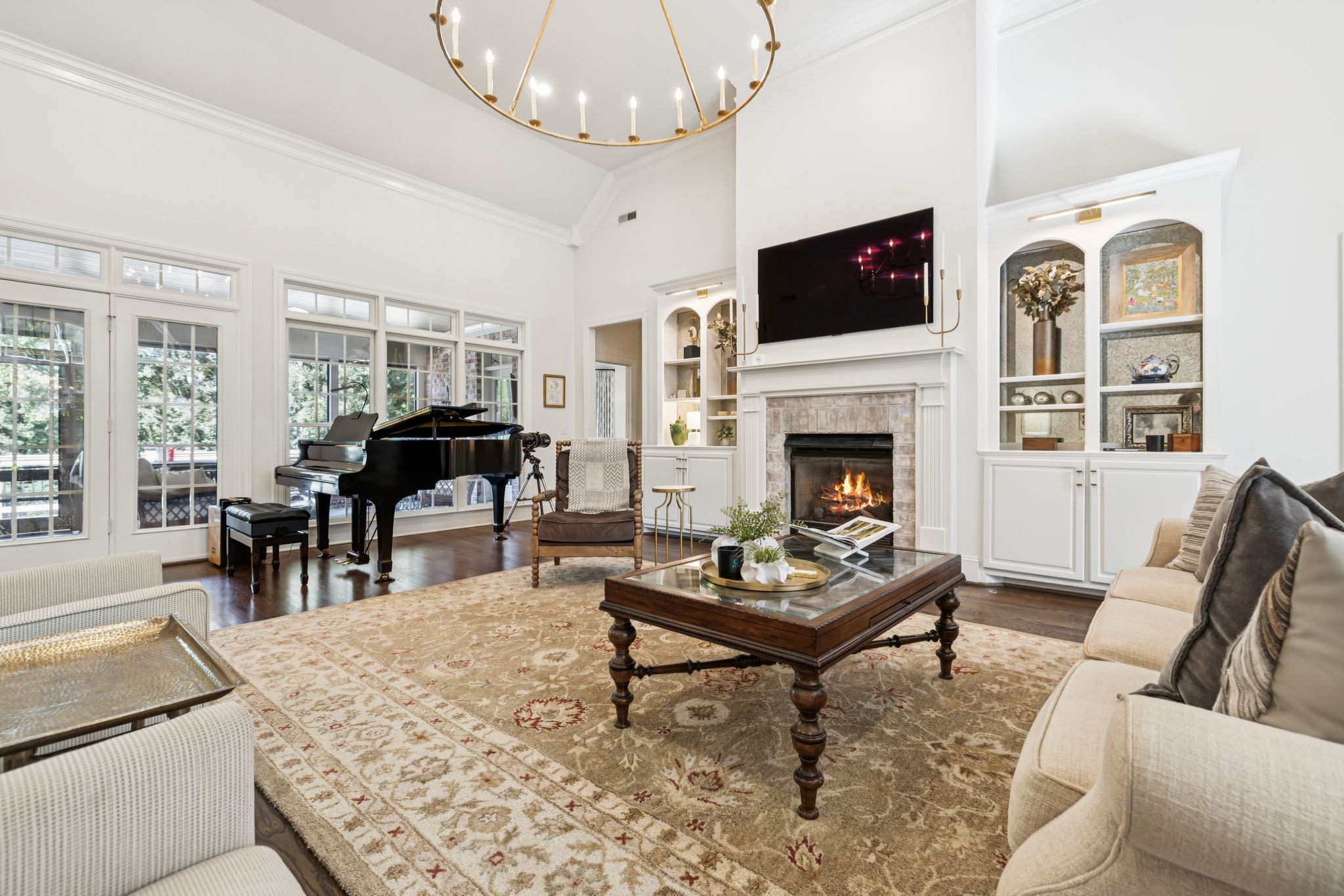 829 Highgrove Circle Franklin, TN 37069 - Photo 9 of 98 a living room with fireplace furniture and a flat screen tv