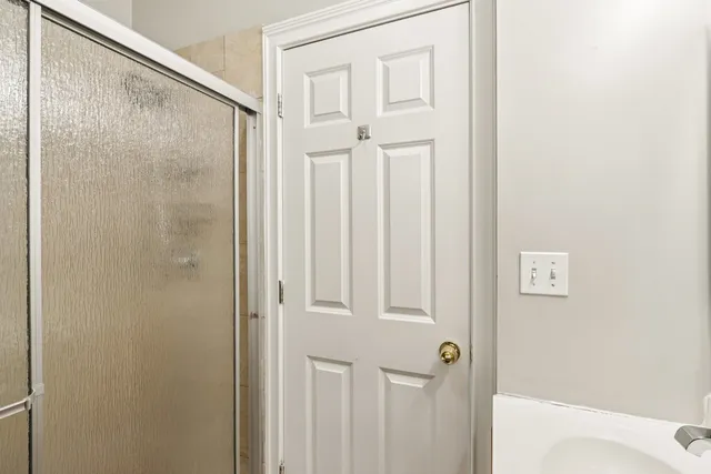 a bathroom with a shower