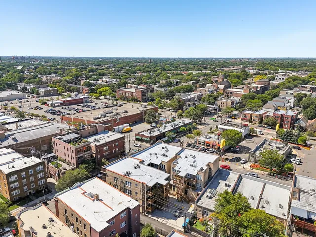an aerial view of a city