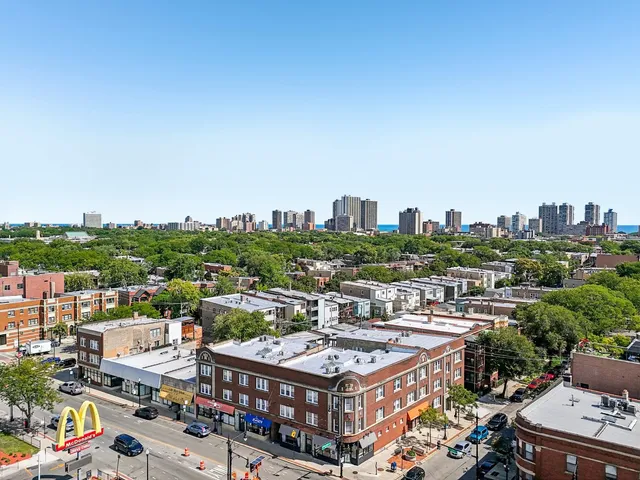 a view of city and patio