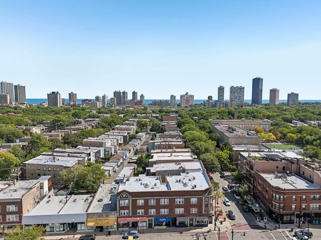 an aerial view of a city