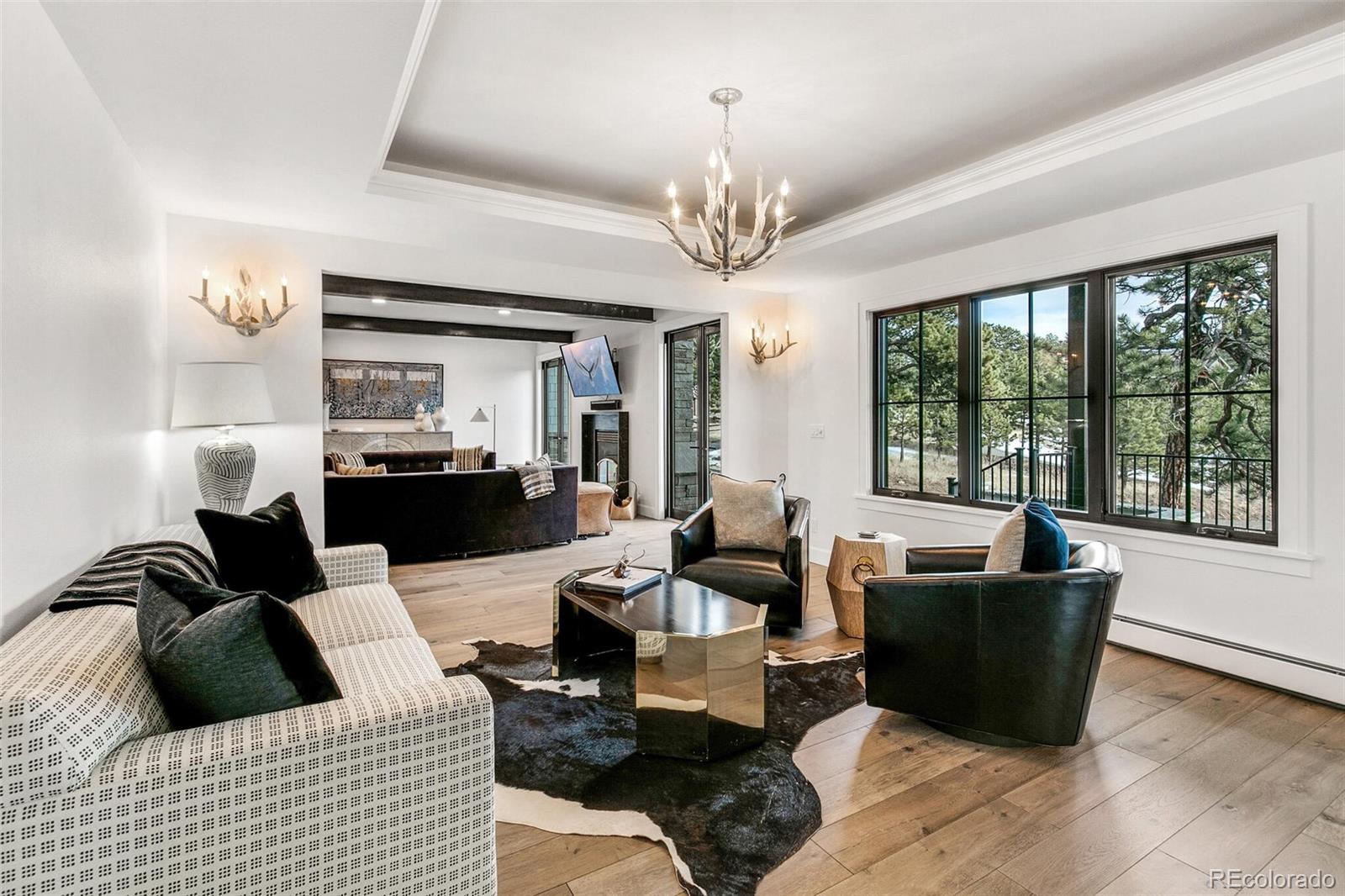 1128 County Road 65 Evergreen, CO 80439 - Photo 12 of 40 a living room with furniture and a large window