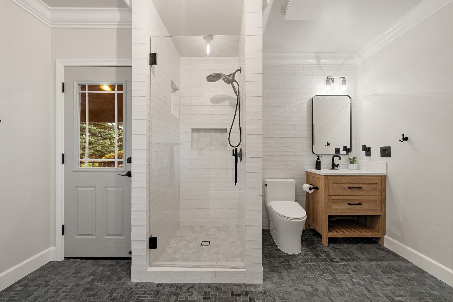 7380 Ridge Road Newcastle, CA 95658 - Photo 37 of 97 a bathroom with a granite countertop sink toilet and shower