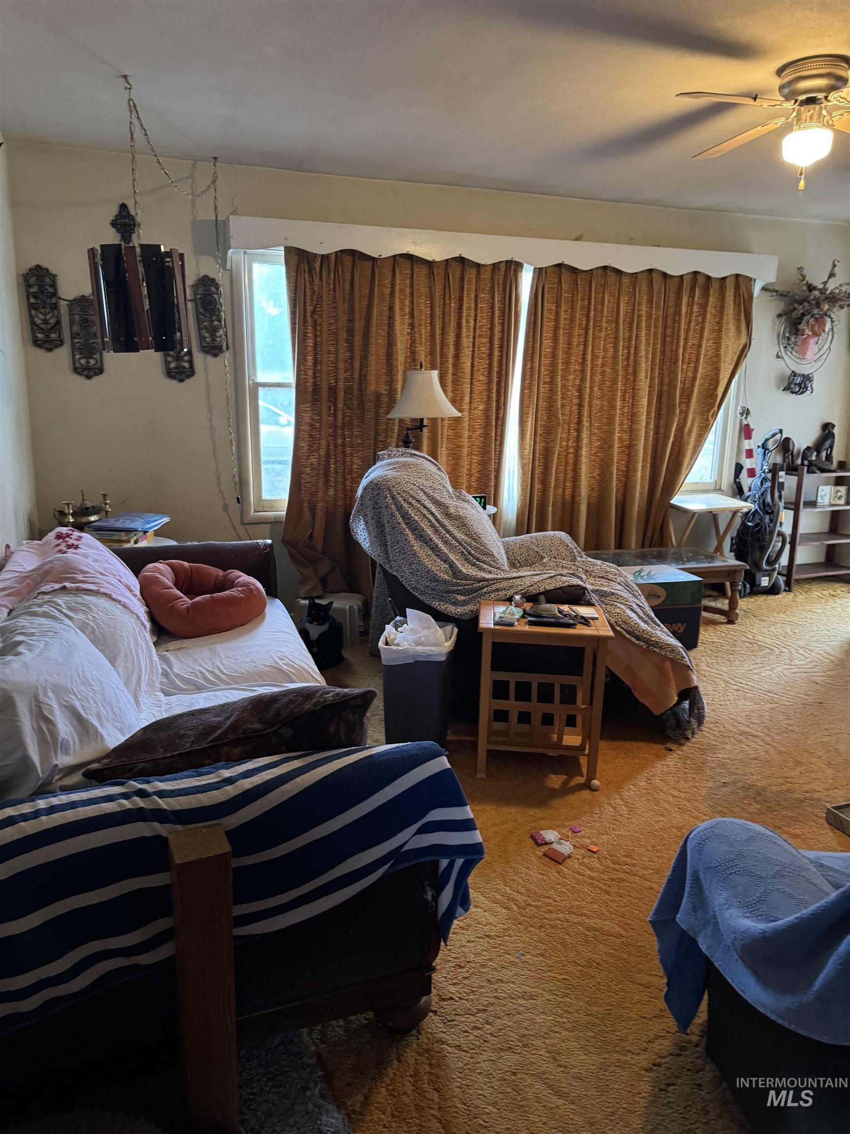 416 North 2nd Street Nyssa, OR 97913 - Photo 16 of 24 Carpeted living room featuring ceiling fan