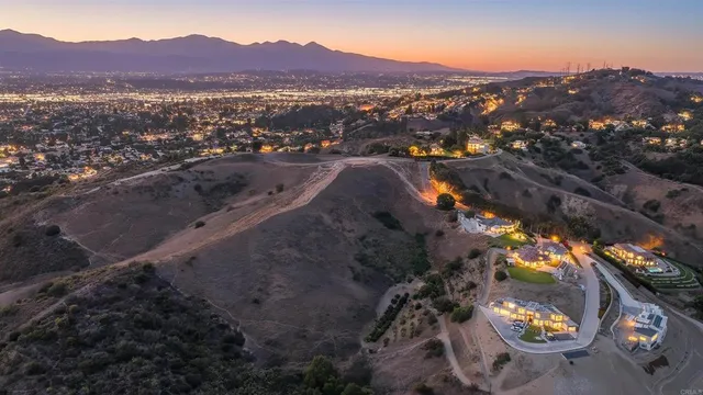 a view of city and mountain