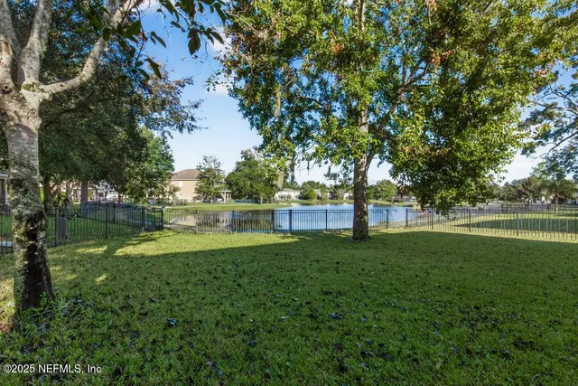 a view of backyard with green space