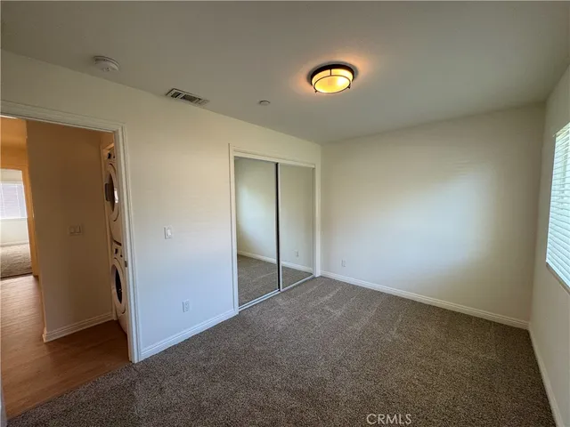 an empty room with a door