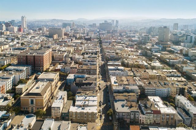 an aerial view of a city