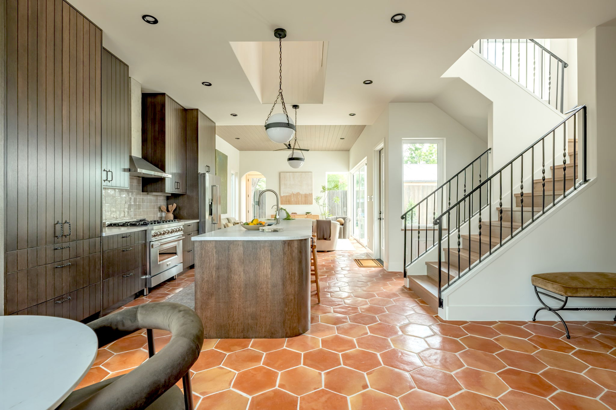 4713 Bolm Road Austin, TX 78702 - Photo 8 of 40 Open-concept living space with hexagonal terracotta tile flooring