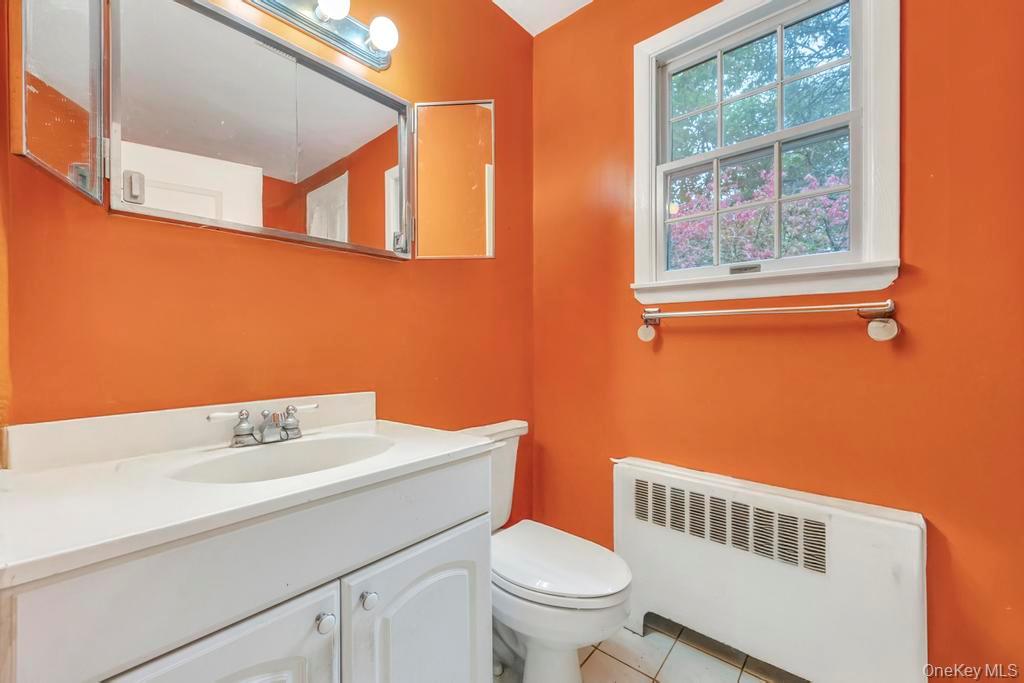 89 Van Brunt Manor Road Setauket, NY 11733 - Photo 23 of 41 a bathroom with a sink a toilet and a mirror