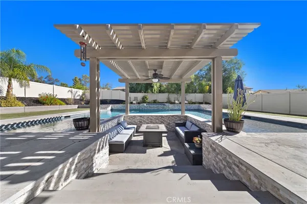 a view of a patio