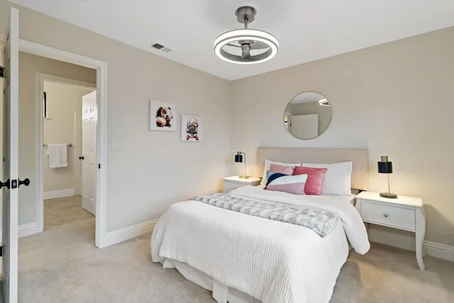 a backyard of a house with lots of green space