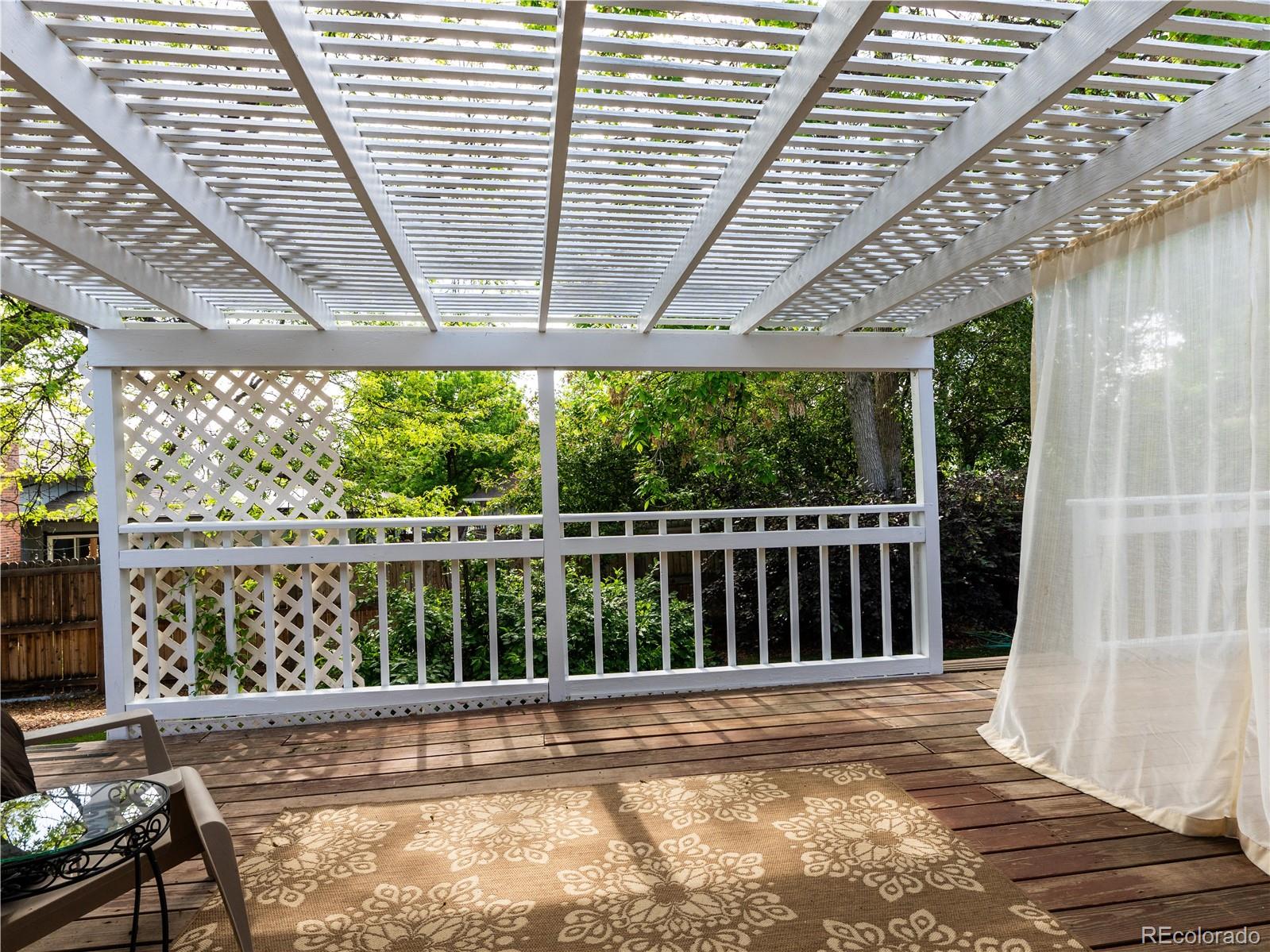 8908 Jellison Court Westminster, CO 80021 - Photo 17 of 17 a view of a patio with a table chairs and wooden floor