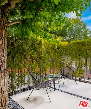 a view of an outdoor space with seating