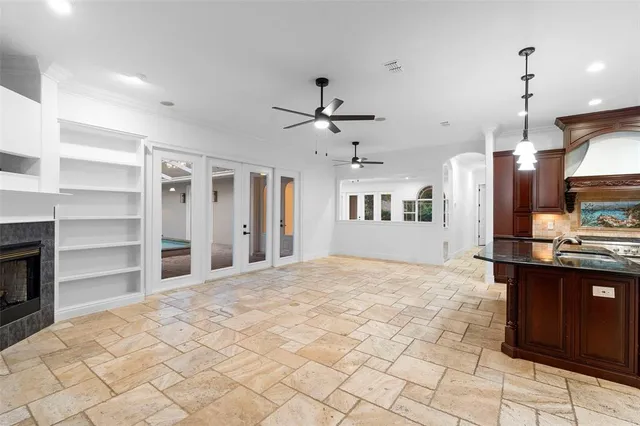 a view of a kitchen with furniture and a kitchen view