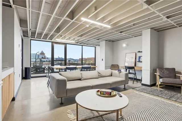 an aerial view of a city