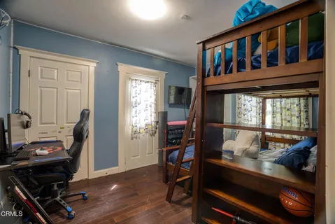 a workspace with furniture and window