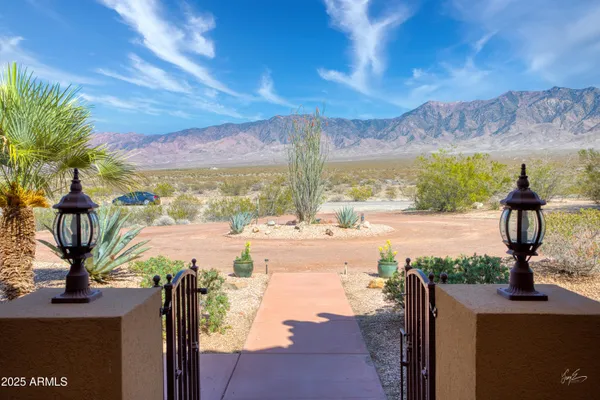 a view of a lake with a mountain in the back