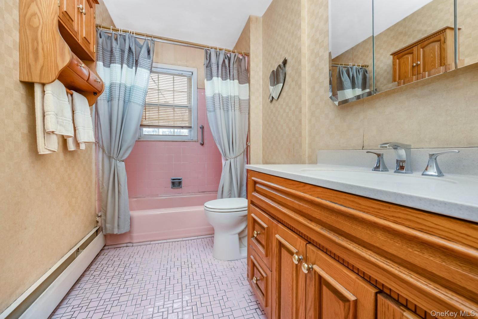 69-31 61st Road Queens, NY 11379 - Photo 13 of 28 a bathroom with a sink a toilet and a bathtub