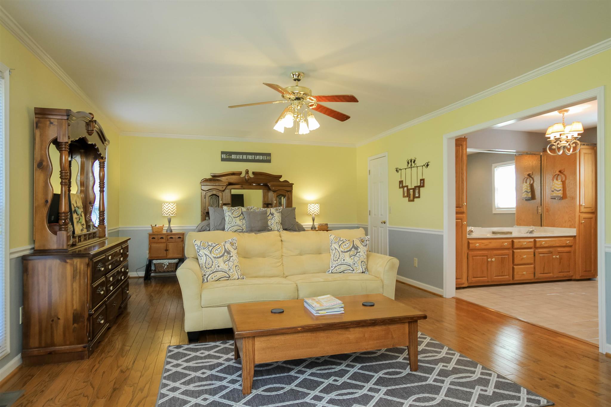 408 Ranch Road Portland, TN 37148 - Photo 12 of 29 What an incredible master suite; very spacious and inviting. Hardwood floors continue through this room, large walk-in closet, chair railing and crown molding