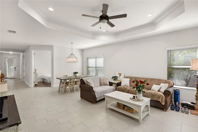 a living room with furniture