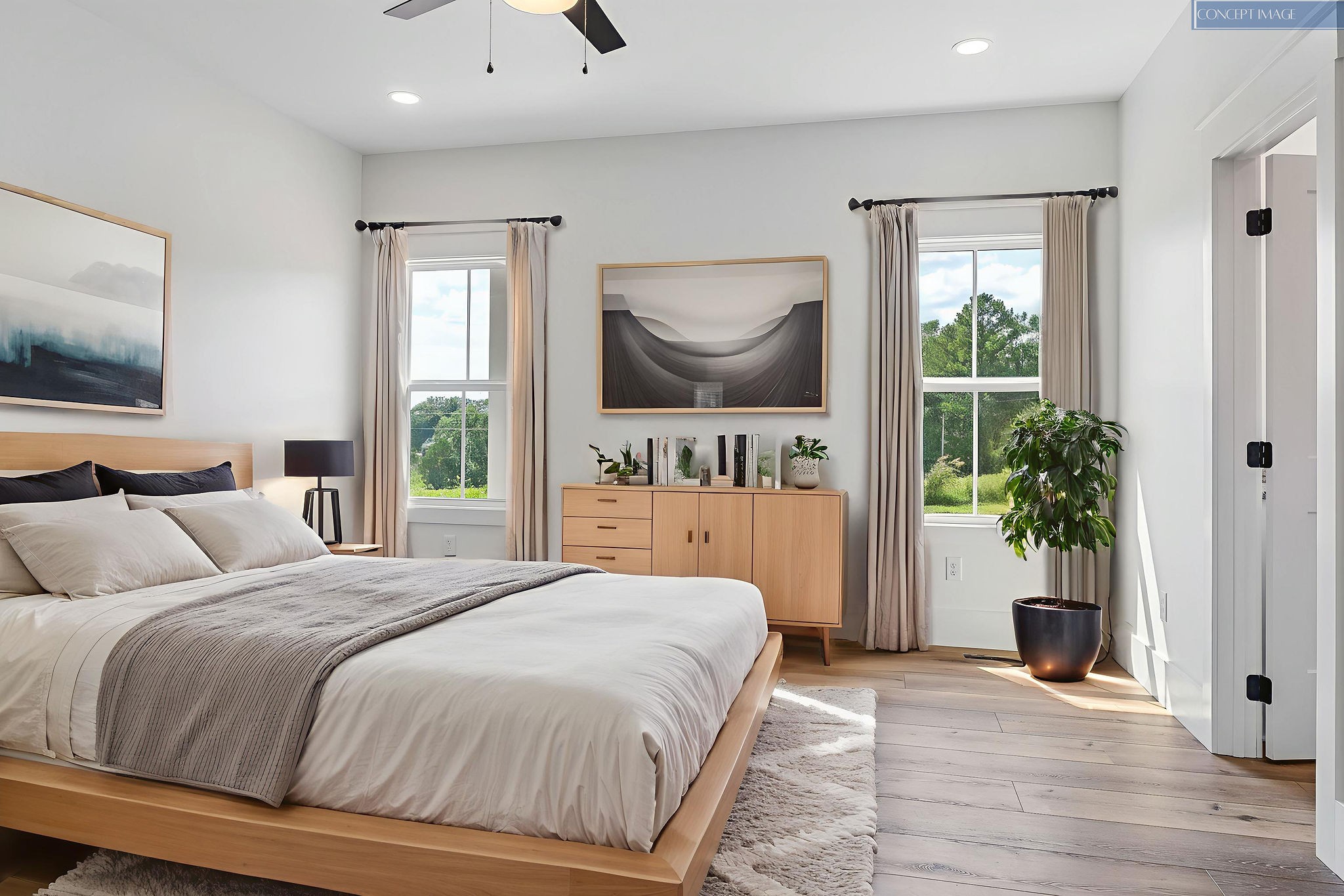 612 Harleys Ridge Road Sparta, TN 38583 - Photo 15 of 32 a bedroom with a bed and a potted plant