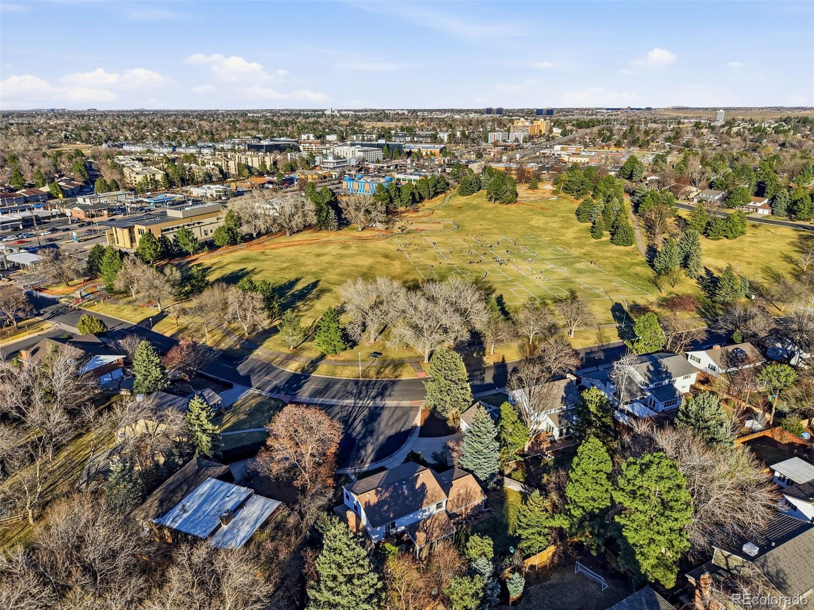 3561 South Oneida Way Denver, CO 80237 - Photo 40 of 48 an aerial view of residential houses with outdoor space