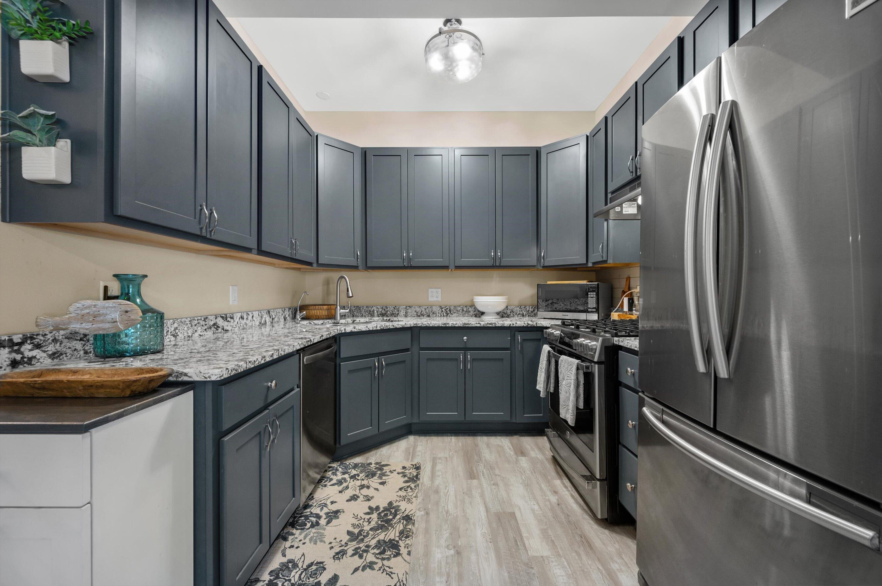100 Main Street, Unit 102 Pewaukee, WI 53072 - Photo 9 of 30 Granite countertops, stainless steel appliances and brand new cabinetry