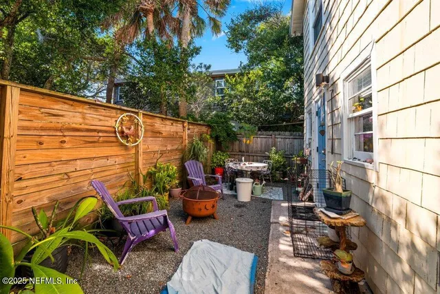 a outdoor space with furniture