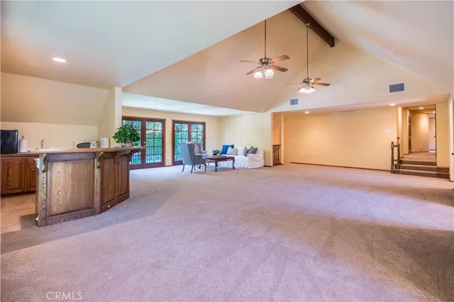 a view of a trees with a backyard