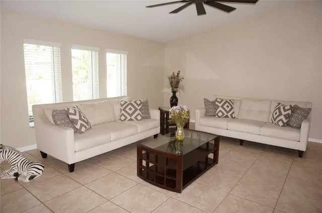 a living room with furniture